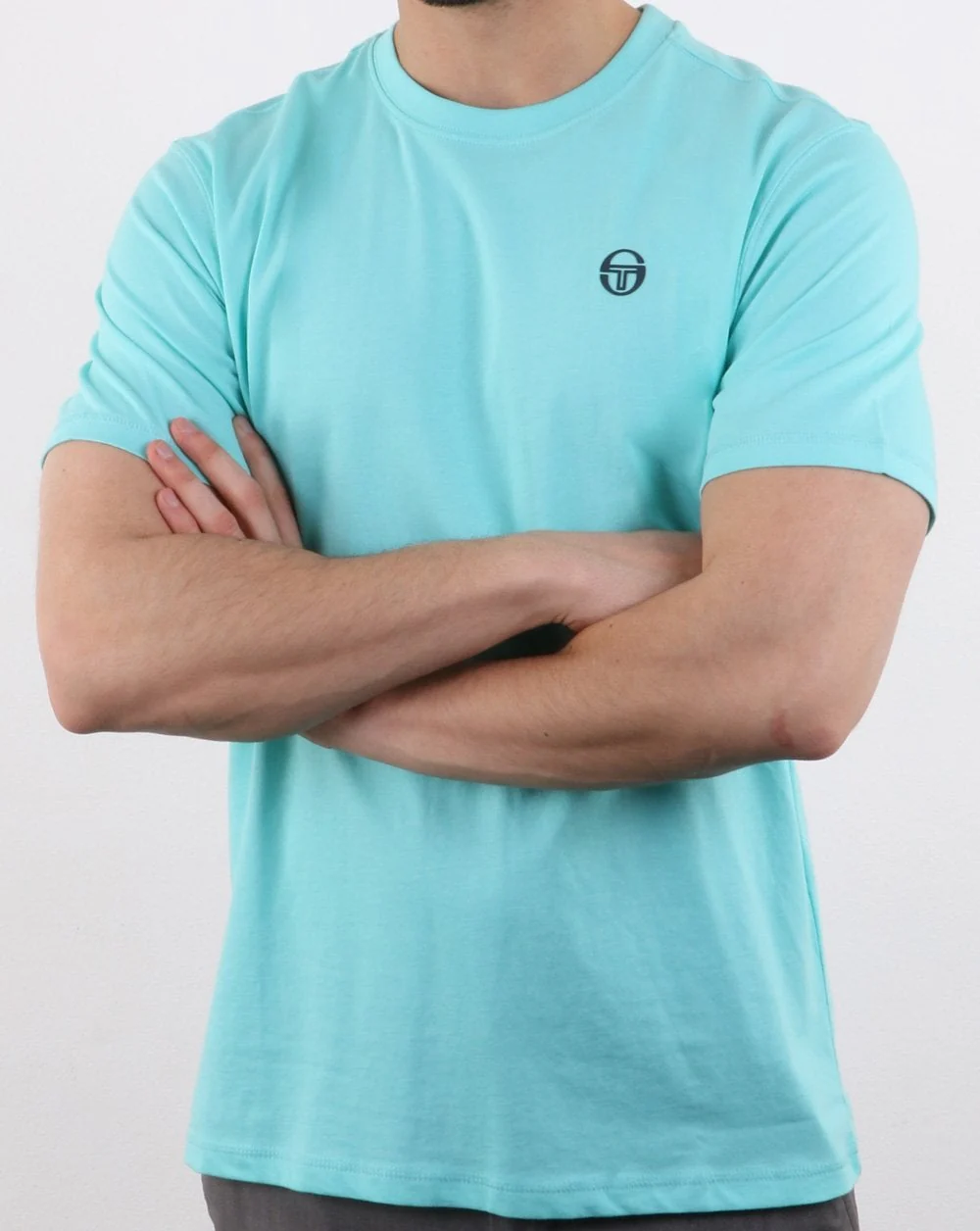 Sergio Tacchini Run T Shirt Aqua Sky/White - Image 3