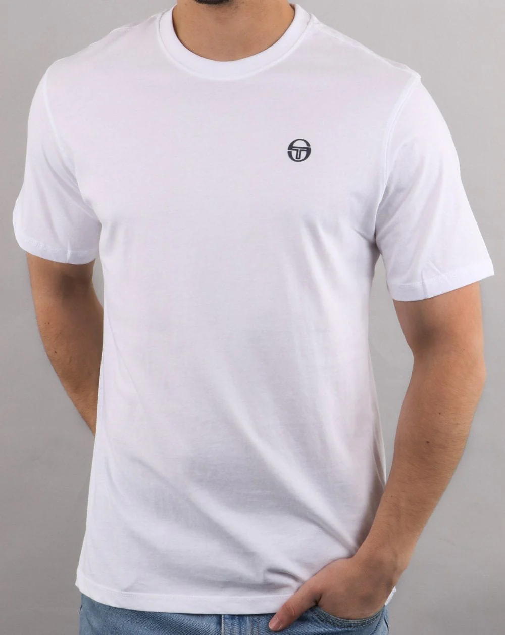 Sergio Tacchini Run T Shirt White/navy - Image 2
