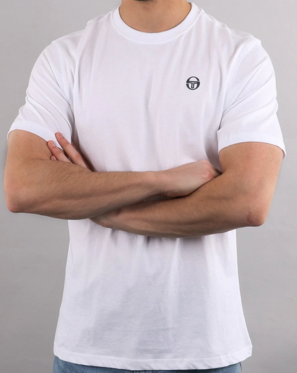 Sergio Tacchini Run T Shirt White/navy - Image 3