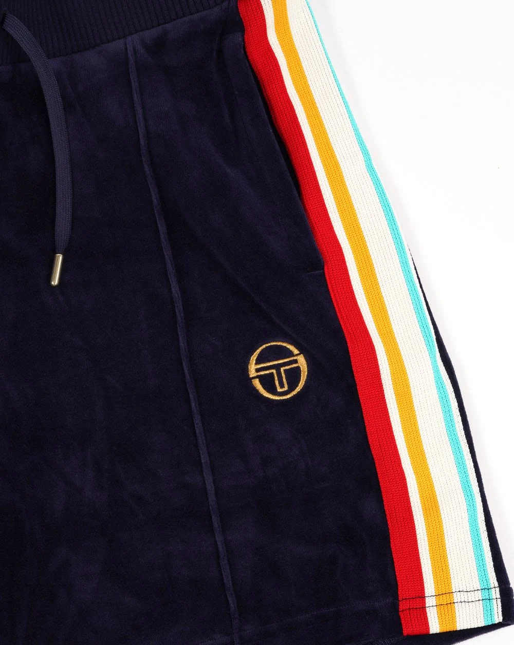 Sergio Tacchini Slice Velour Shorts Navy Blue - Image 2