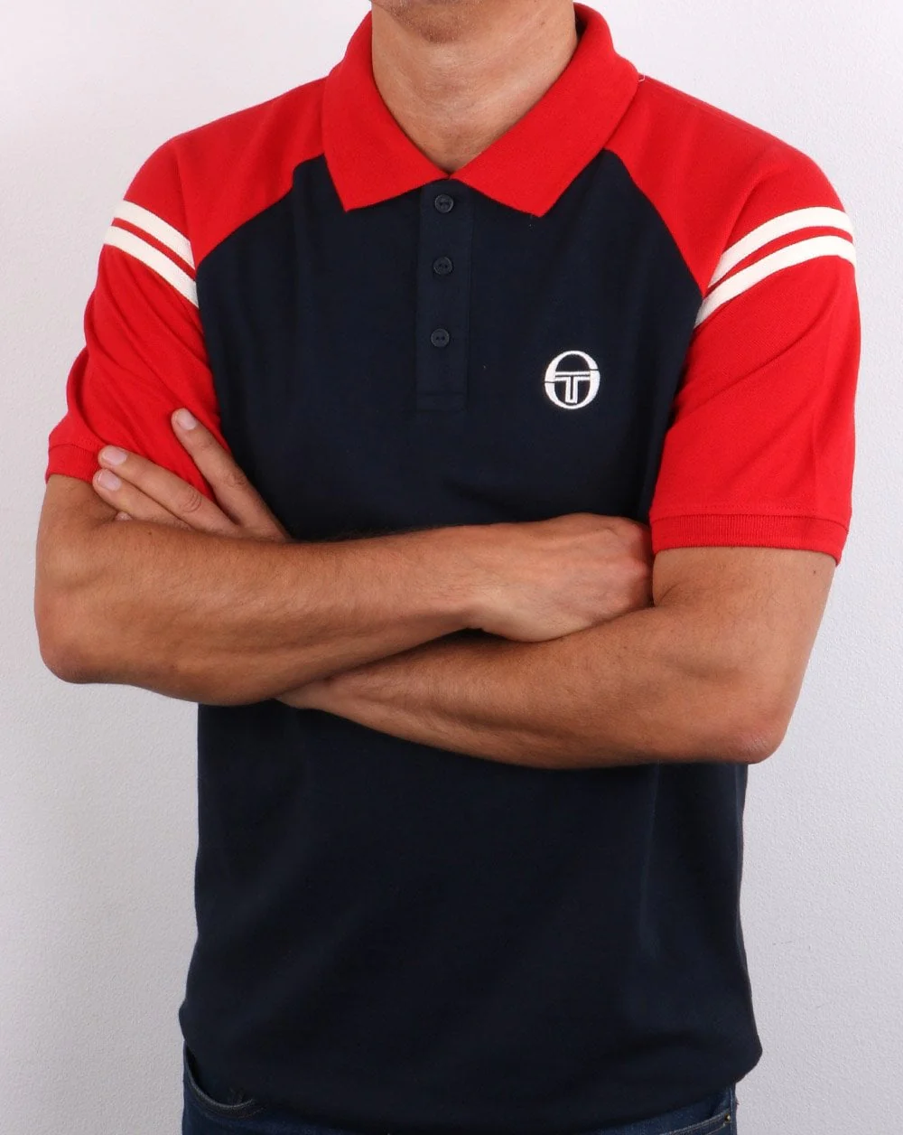 Sergio Tacchini Sonny Polo Shirt Navy/Red - Image 3