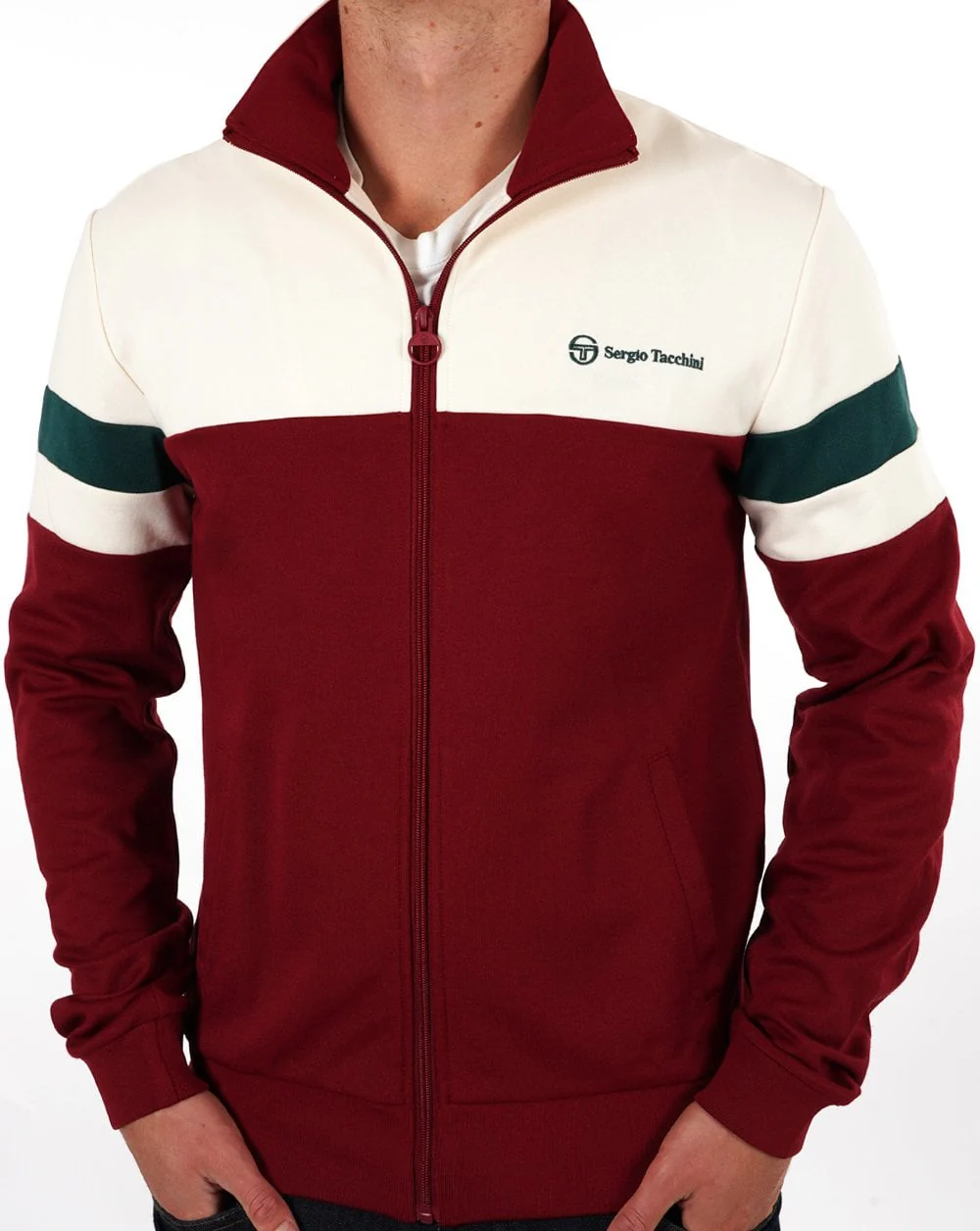 Sergio Tacchini Split Track Top Dp Red Gardenia - Image 3