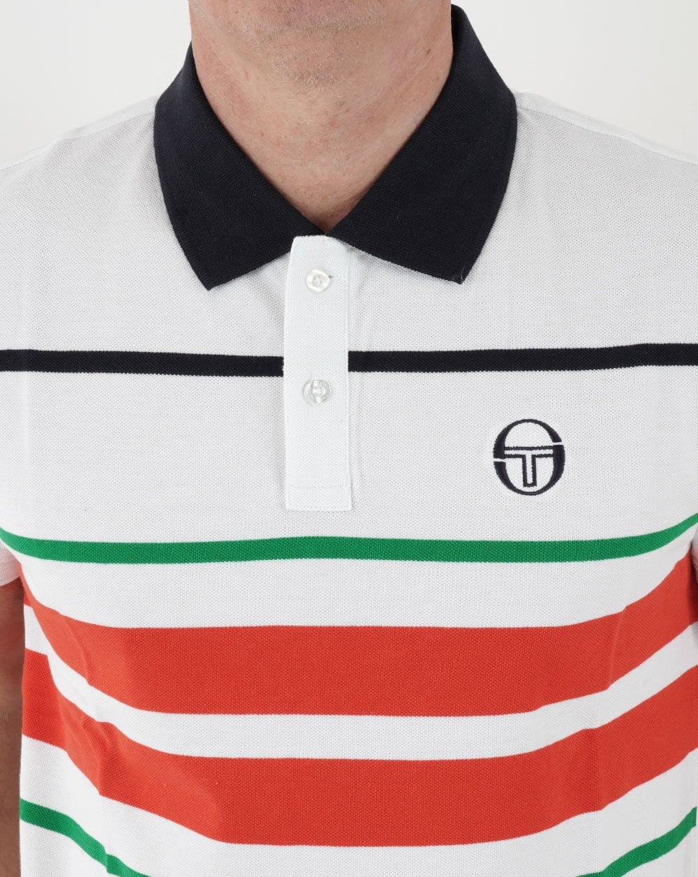Sergio Tacchini Striped Polo Shirt White/Multi - Image 2