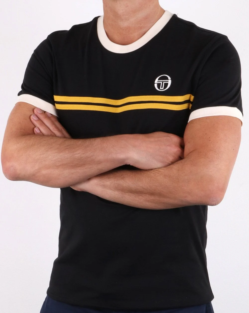 Sergio Tacchini Supermac T-shirt Black/mustard - Image 3