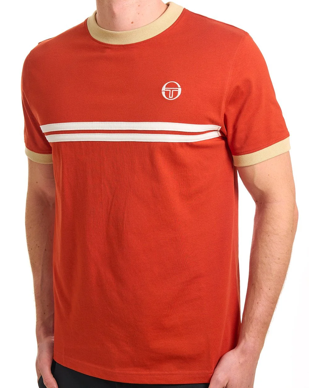 Sergio Tacchini Supermac T Shirt Burnt Orange / Sand - Image 2