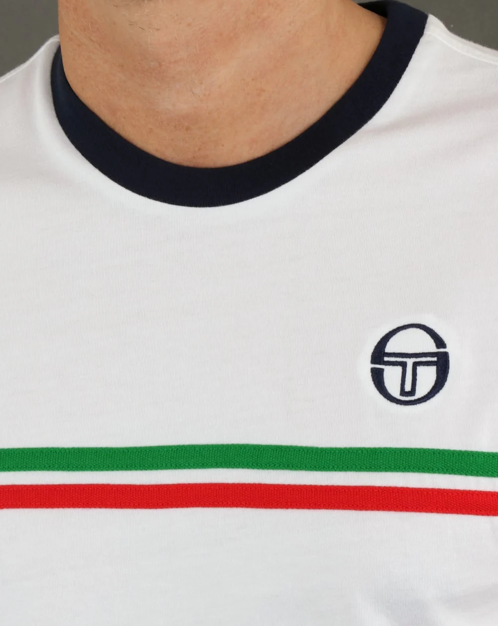 Sergio Tacchini Supermac T-shirt White/Green/Red - Image 2