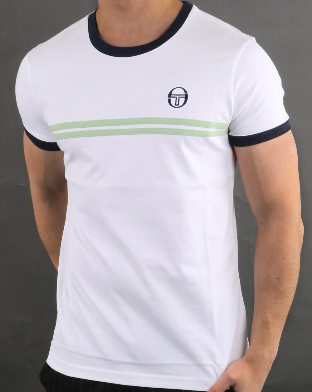 Sergio Tacchini Supermac T-shirt White/quiet Green - Image 2