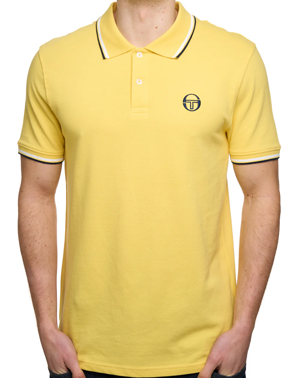 Sergio Tacchini Tipped Polo Shirt Yellow/White/Navy