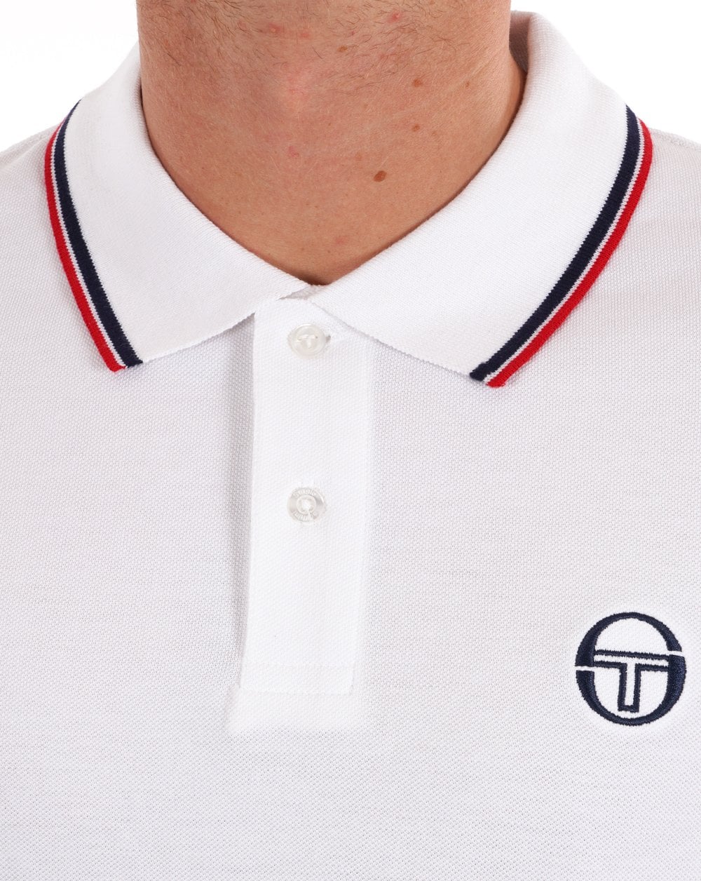 Sergio Tacchini Tipped Polo Shirt White - Image 2