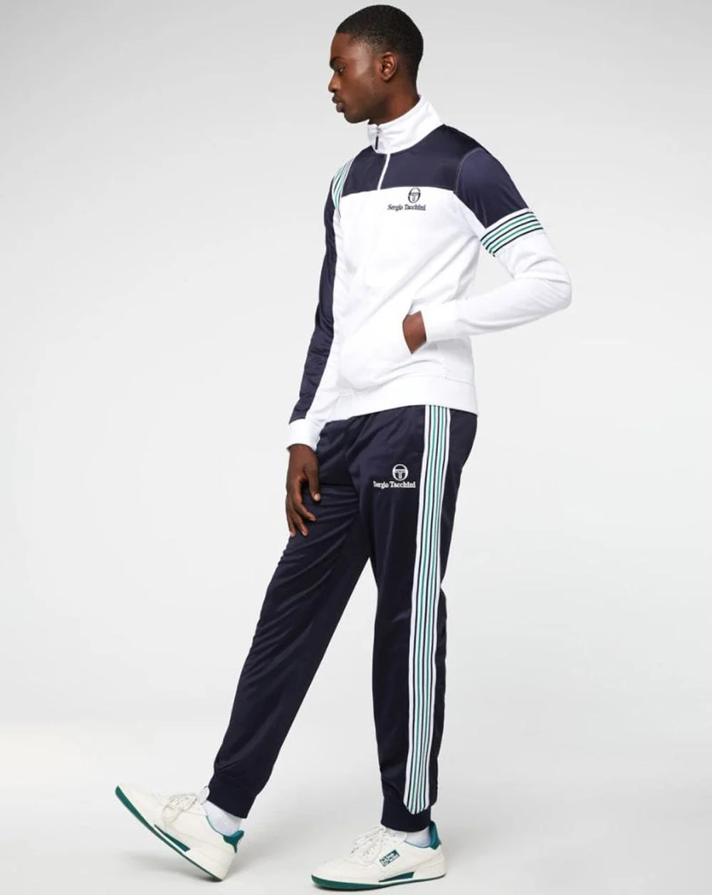 Sergio Tacchini Wilander Track Pants Navy/white/green - Image 2