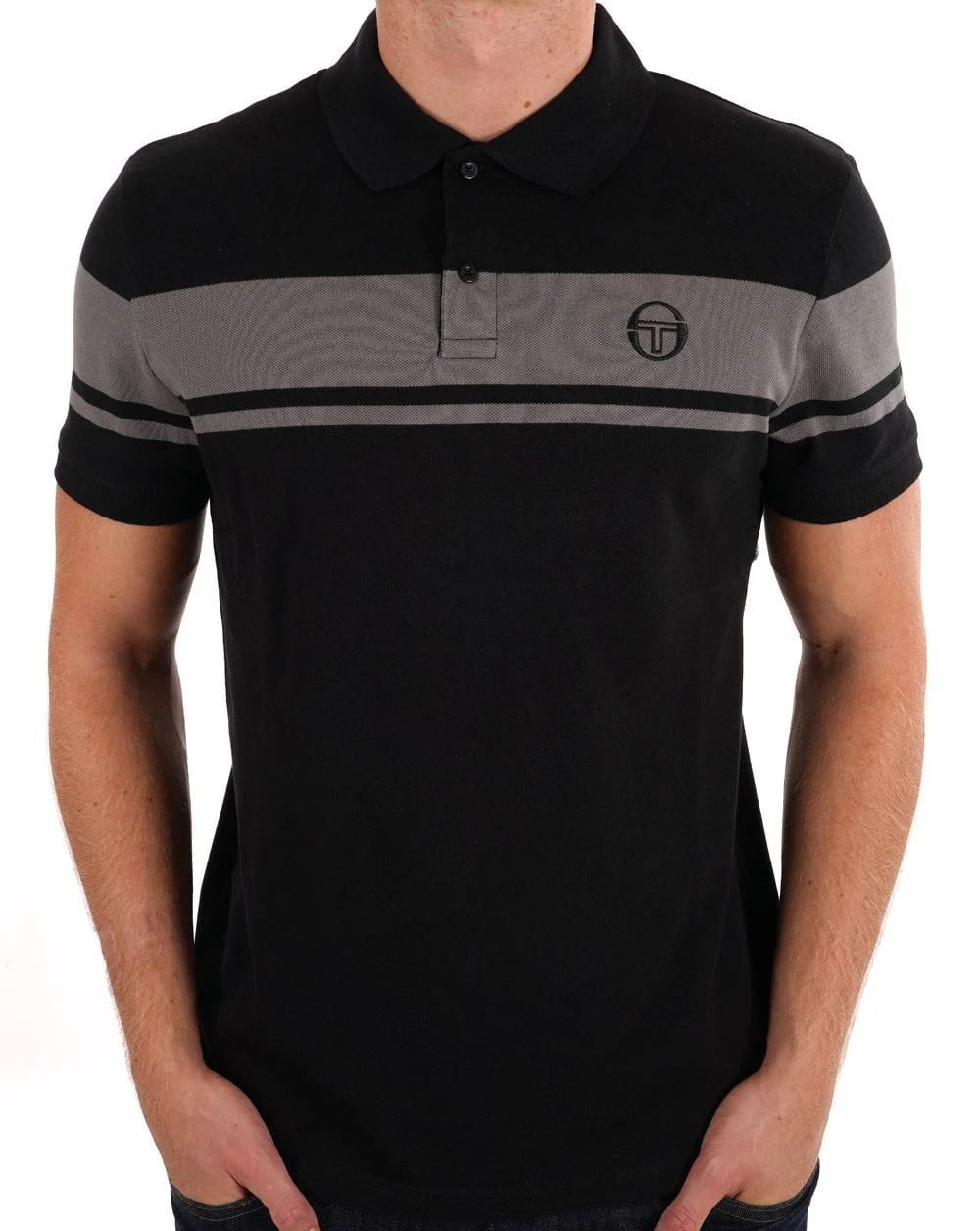 Sergio Tacchini Young Line Polo Shirt Black - Grey