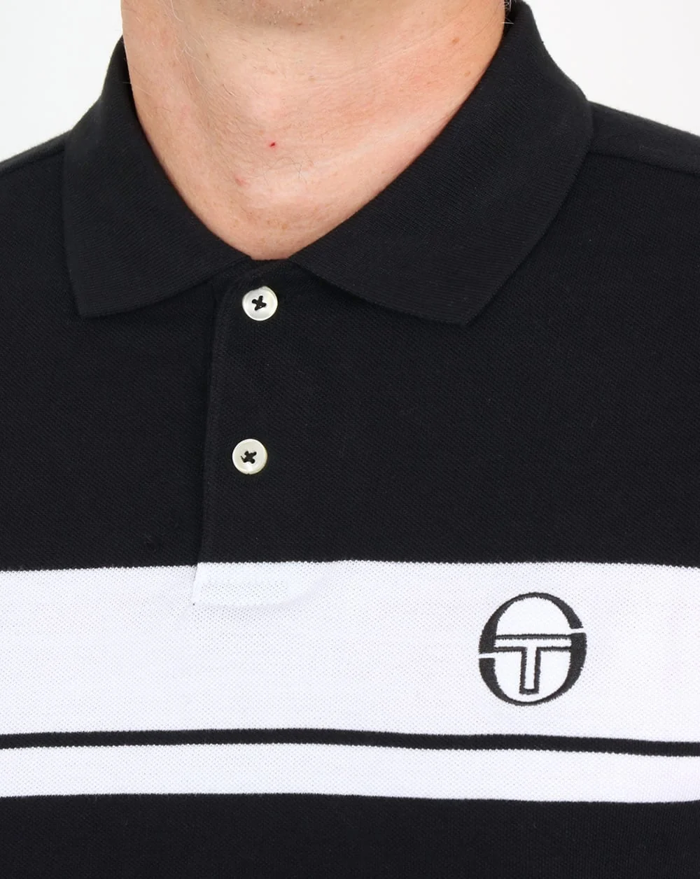 Sergio Tacchini Young Line Polo Shirt Black/White - Image 2