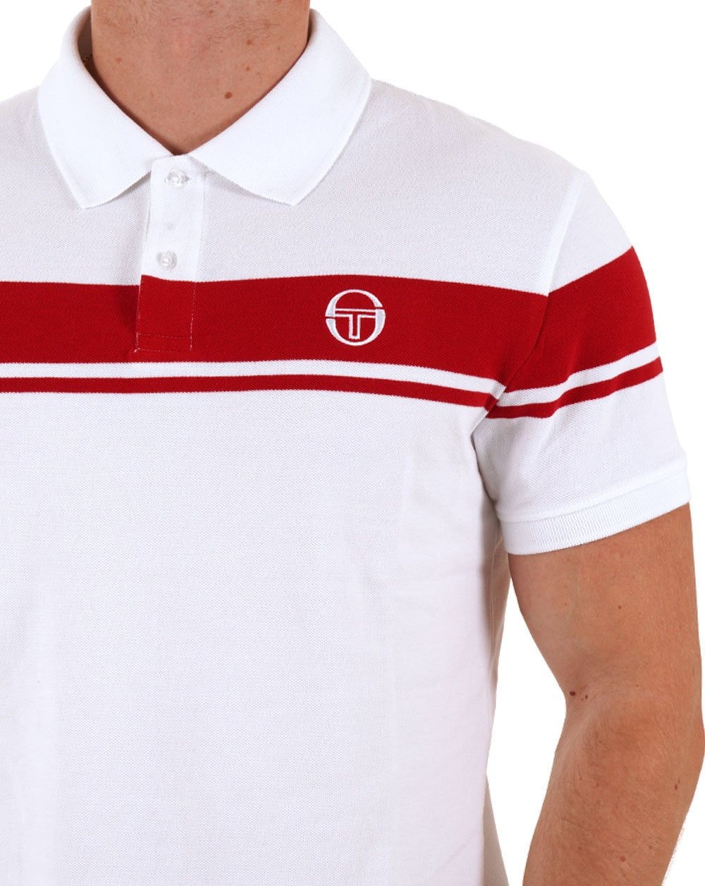 Sergio Tacchini Young Line Polo Shirt White/Red - Image 2