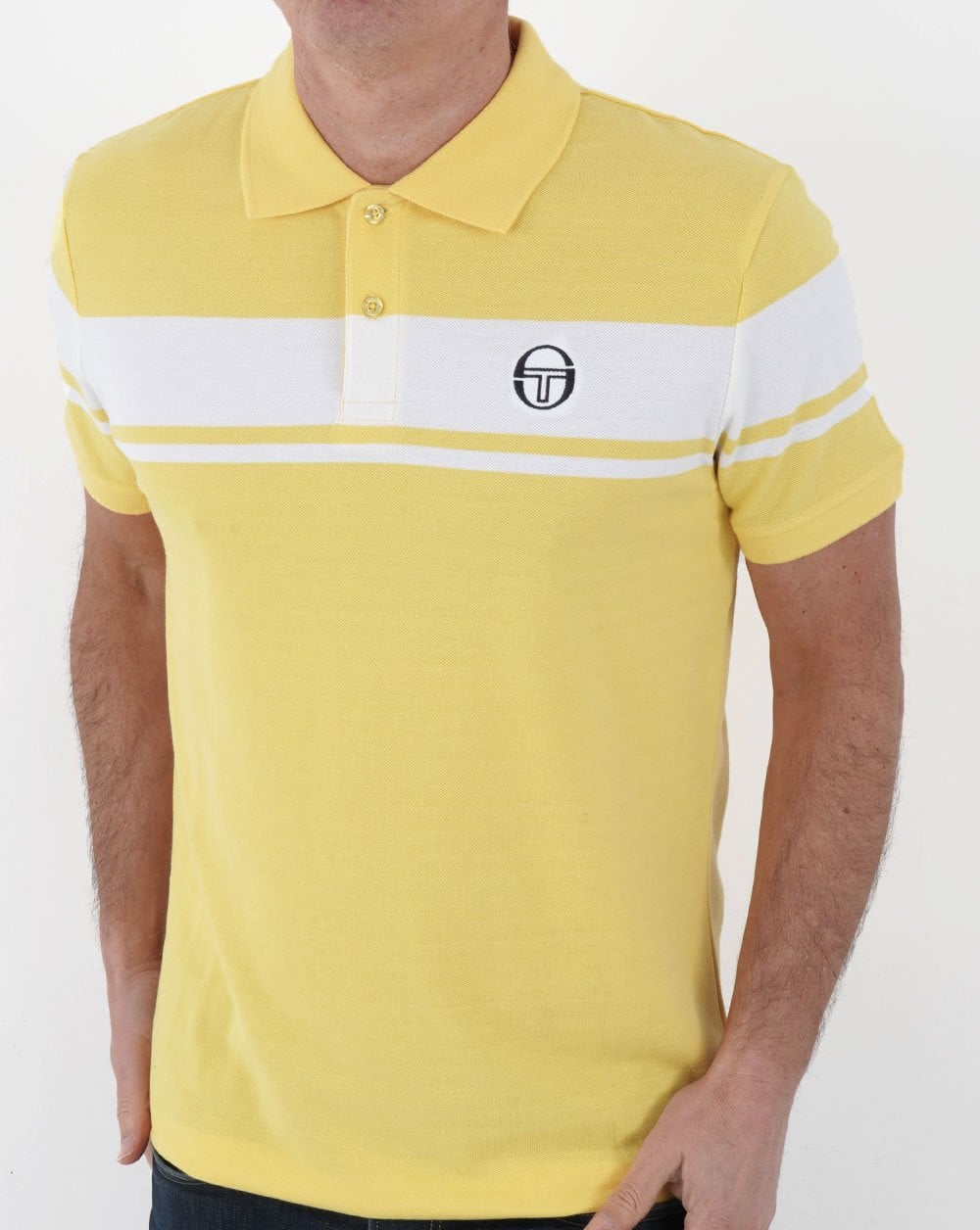 Sergio Tacchini Young Line Polo Shirt Yellow/White - Image 2