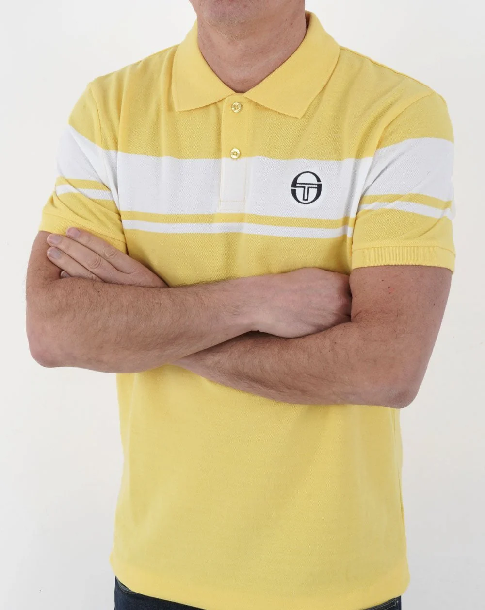 Sergio Tacchini Young Line Polo Shirt Yellow/White - Image 3