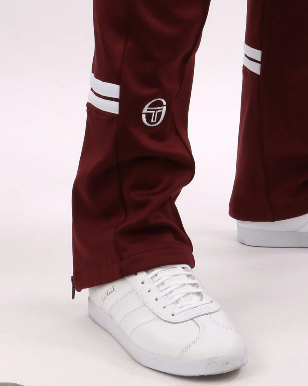 Sergio Tacchini Zip Bottom Track Pants Burgundy - Image 2
