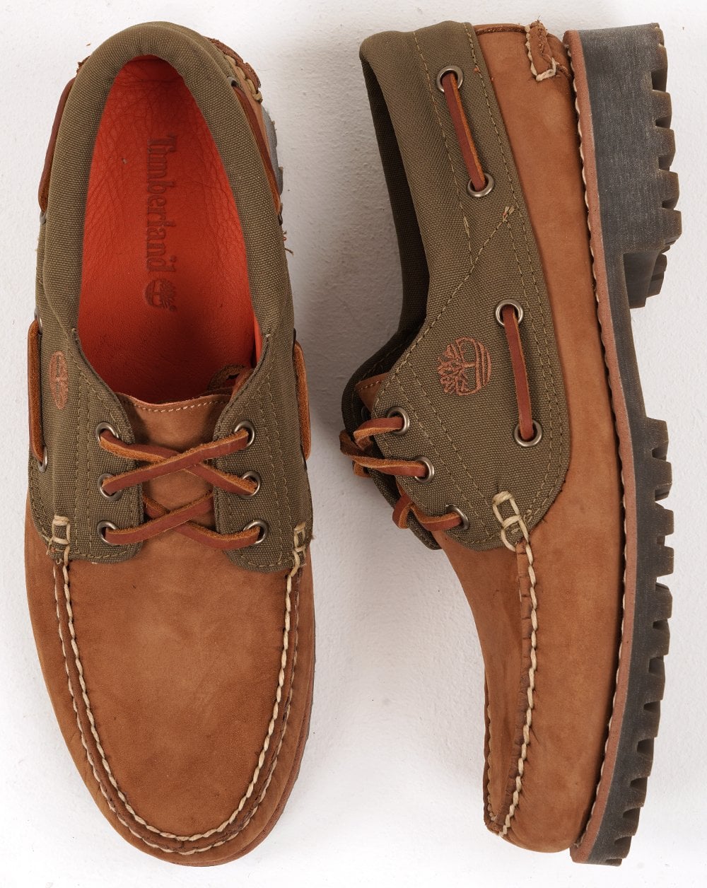 Timberland Authentics 3 Eye Boat Shoes Medium Brown Nubuck - Image 3