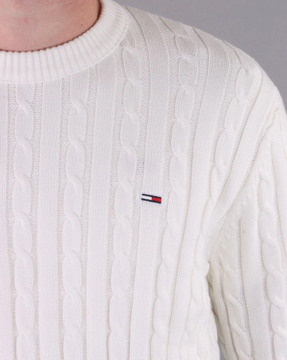 Tommy Hilfiger Cable Knit Jumper Ecru - Image 3