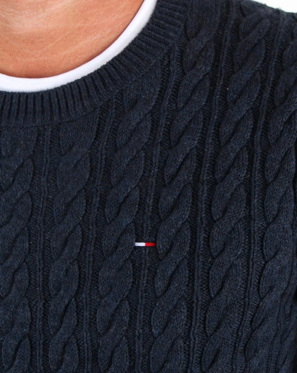 Tommy Hilfiger Cable Knit Jumper Navy - Image 2