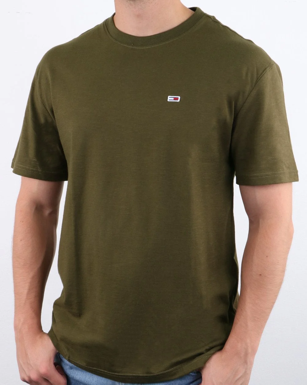Tommy Hilfiger Contrast Neck Washed Tee Olive Night