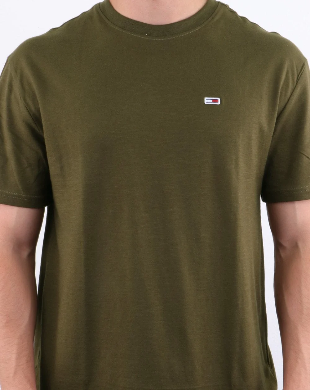 Tommy Hilfiger Contrast Neck Washed Tee Olive Night - Image 4