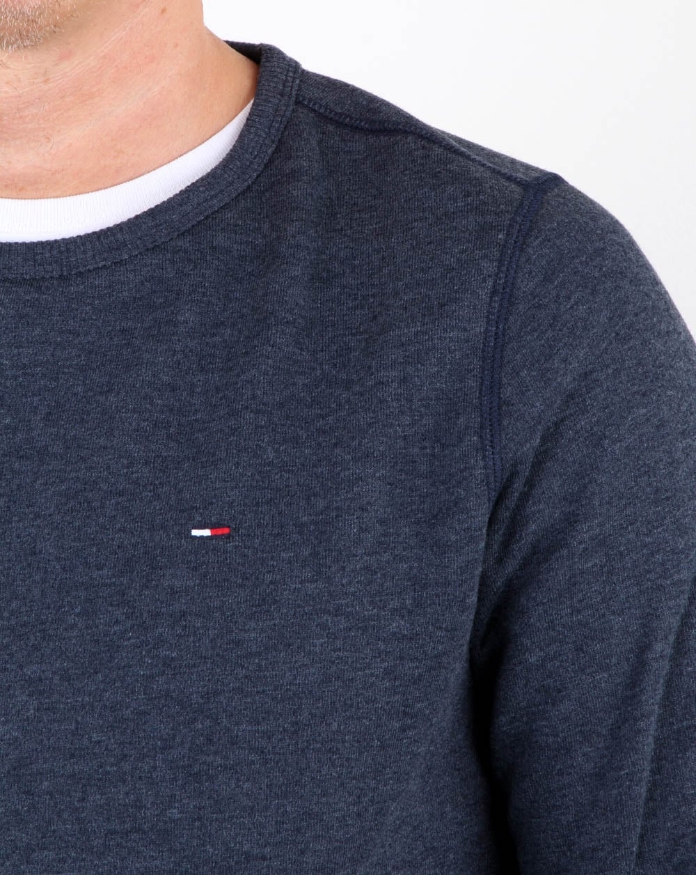 Tommy Hilfiger Cotton Fleece Sweatshirt Navy - Image 2