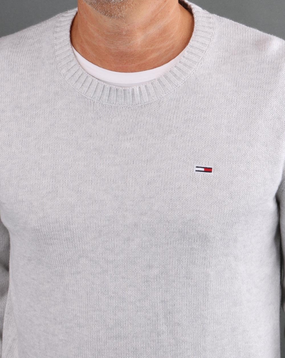Tommy Hilfiger Crew Neck Jumper Silver Grey - Image 2