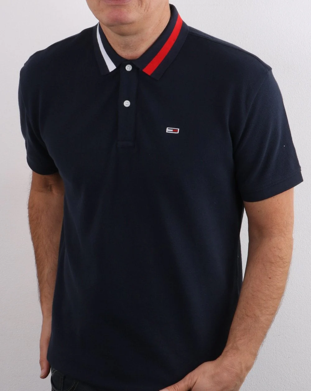 Tommy Hilfiger Flag Neck Polo Shirt Twilight Navy - Image 2