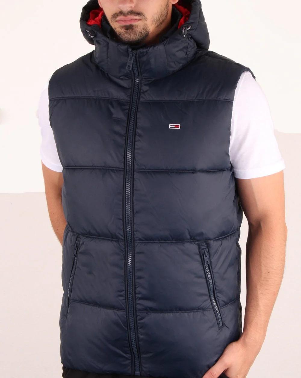 Tommy Hilfiger Hooded Gilet Navy - Image 4