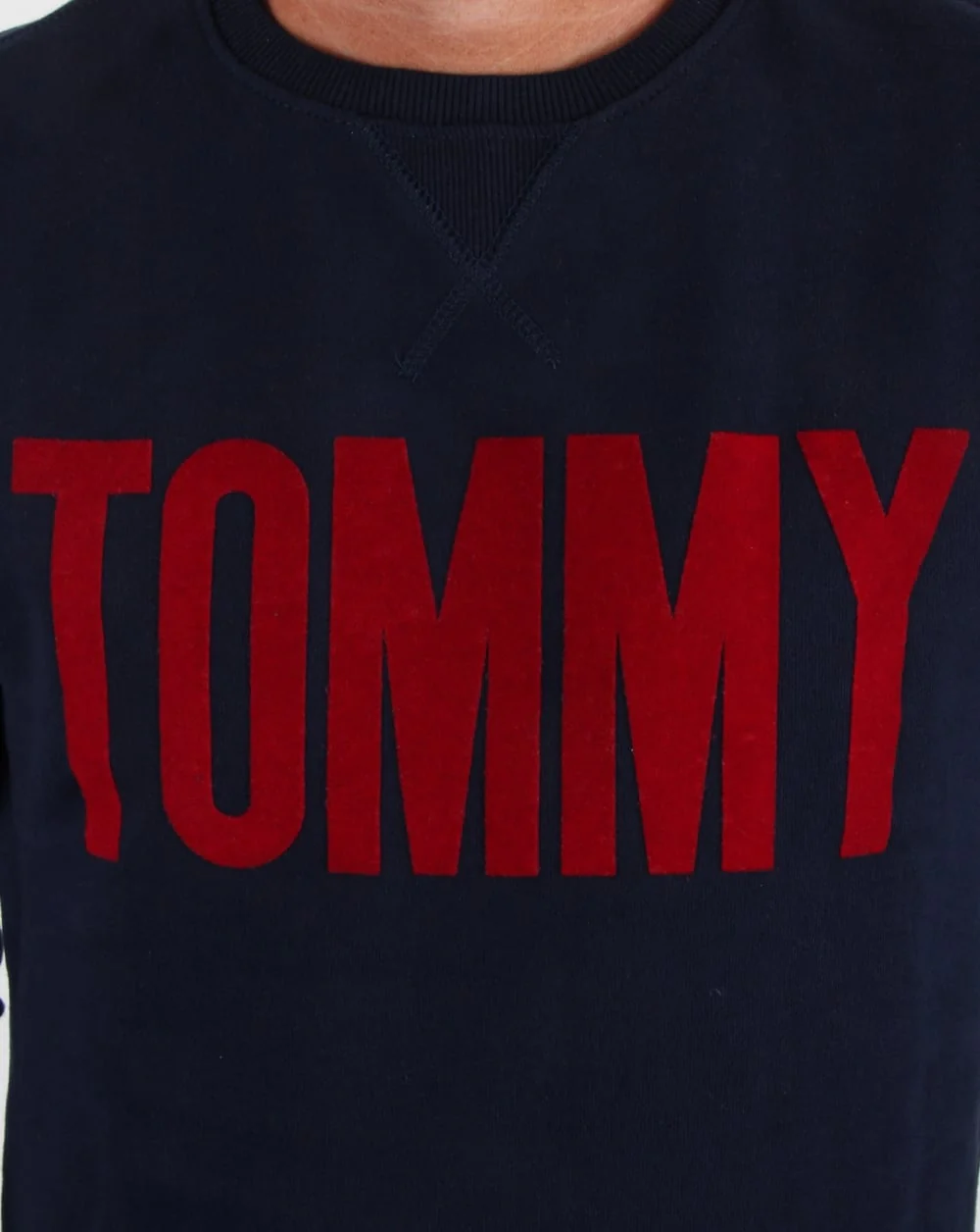 Tommy Hilfiger Logo Sweatshirt Navy - Image 2