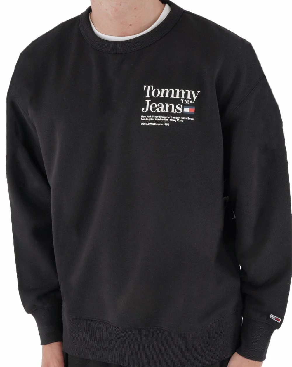 Tommy Hilfiger Text Crew Neck Sweatshirt Black