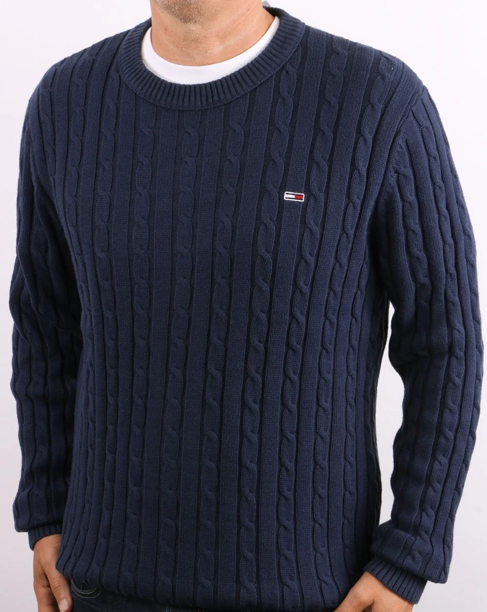 Tommy Jeans Cable Knit Jumper Navy