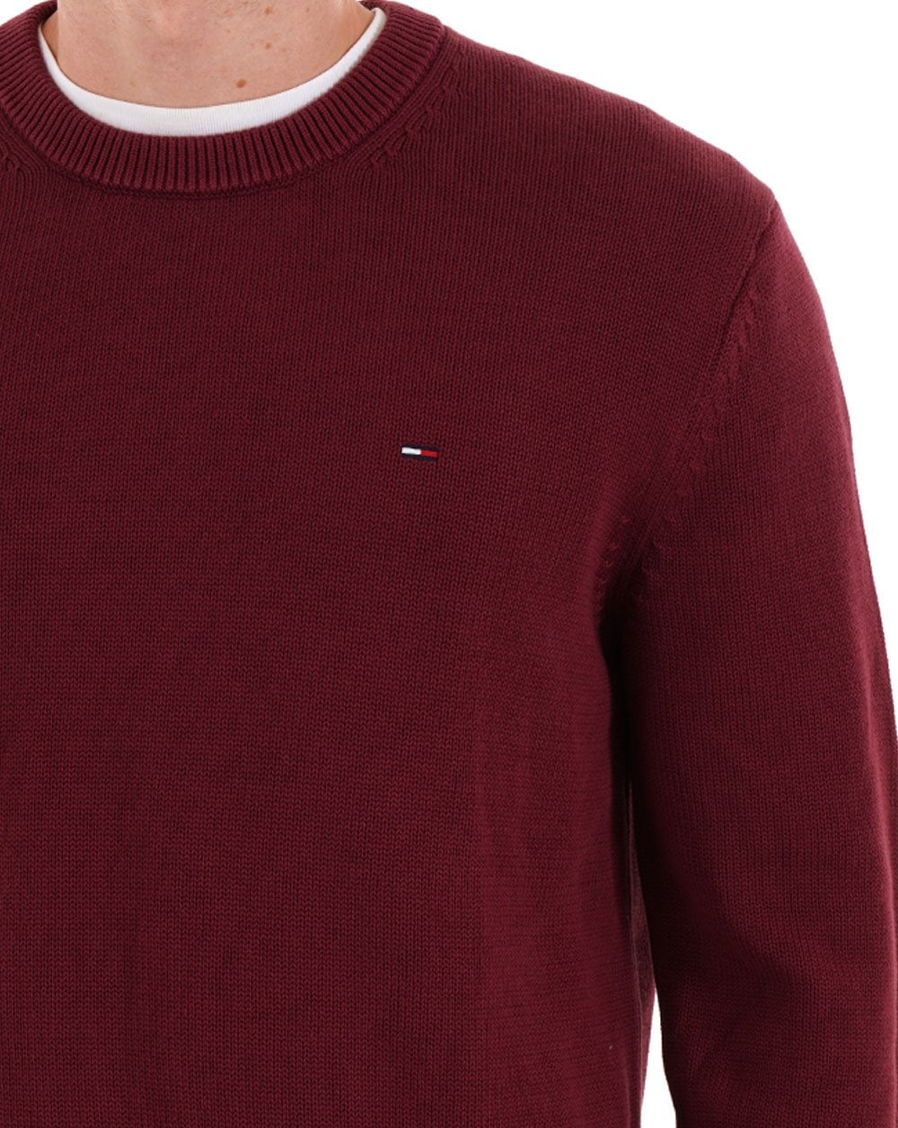 Tommy Jeans Essential Crew Jumper Red Wine - Image 2