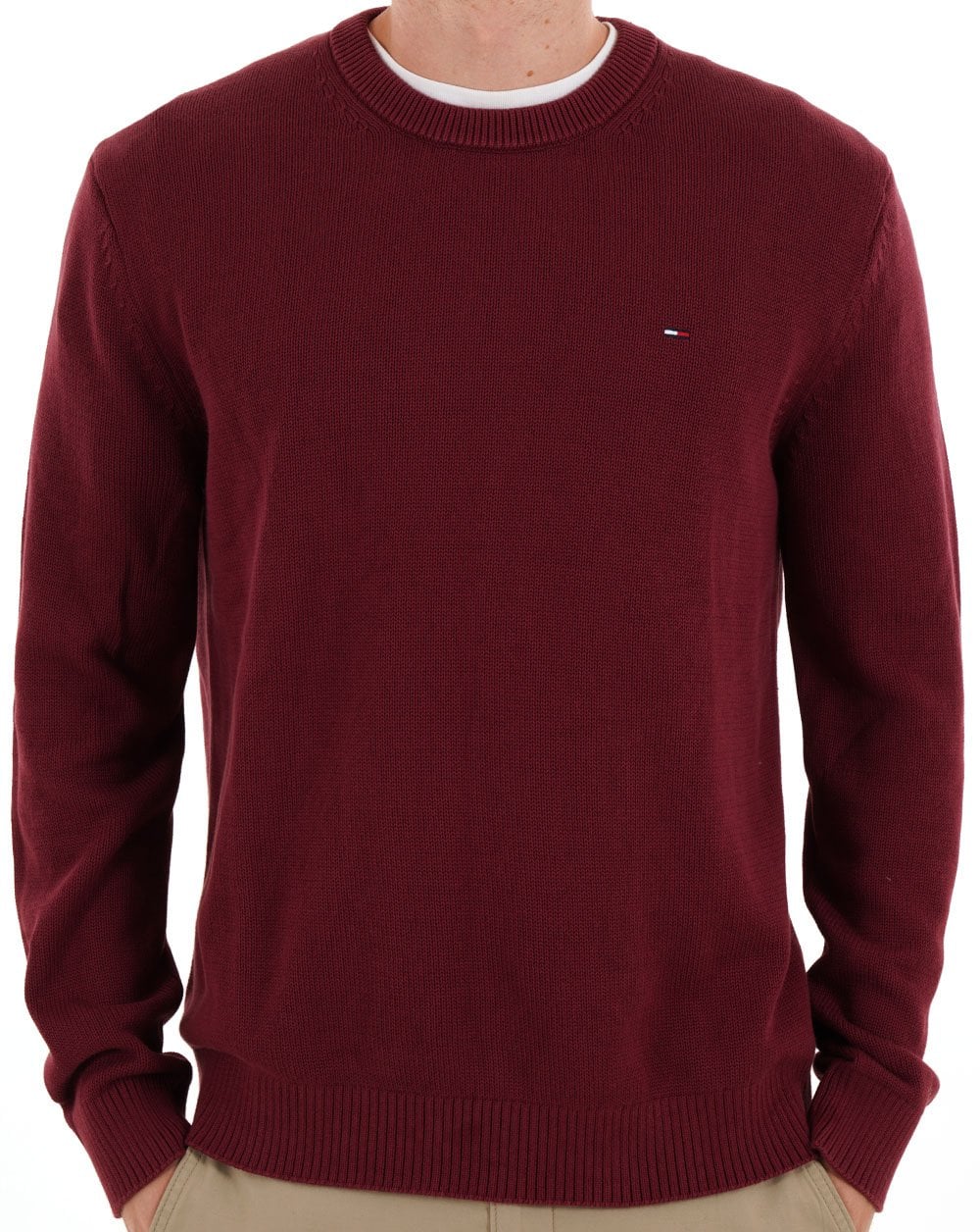 Tommy Jeans Essential Crew Jumper Red Wine - Image 3