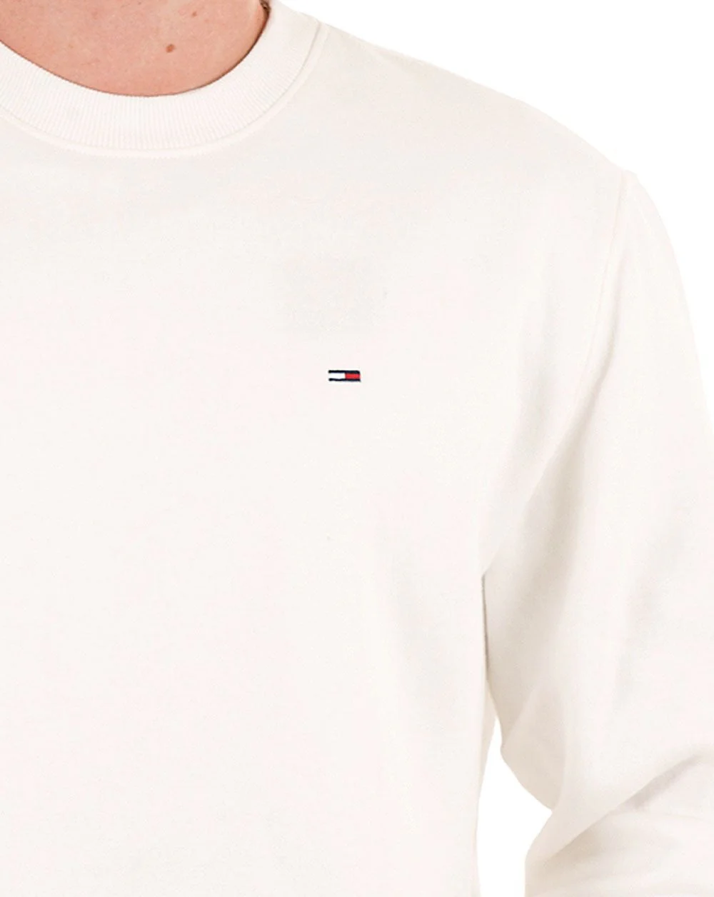 Tommy Jeans Flag Crew Sweatshirt Ecru - Image 2