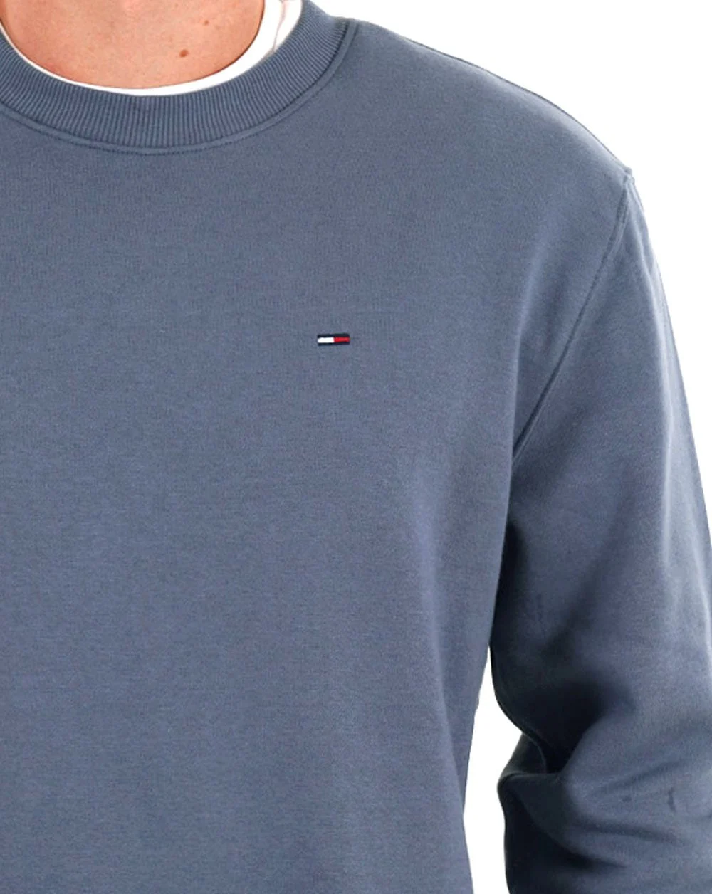 Tommy Jeans Flag Patch Crew Sweatshirt Blue Moment - Image 2