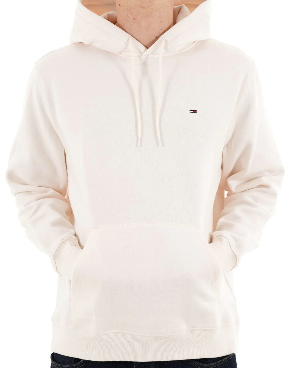 Tommy Jeans Flag Patch Hoodie Ancient White - Image 3