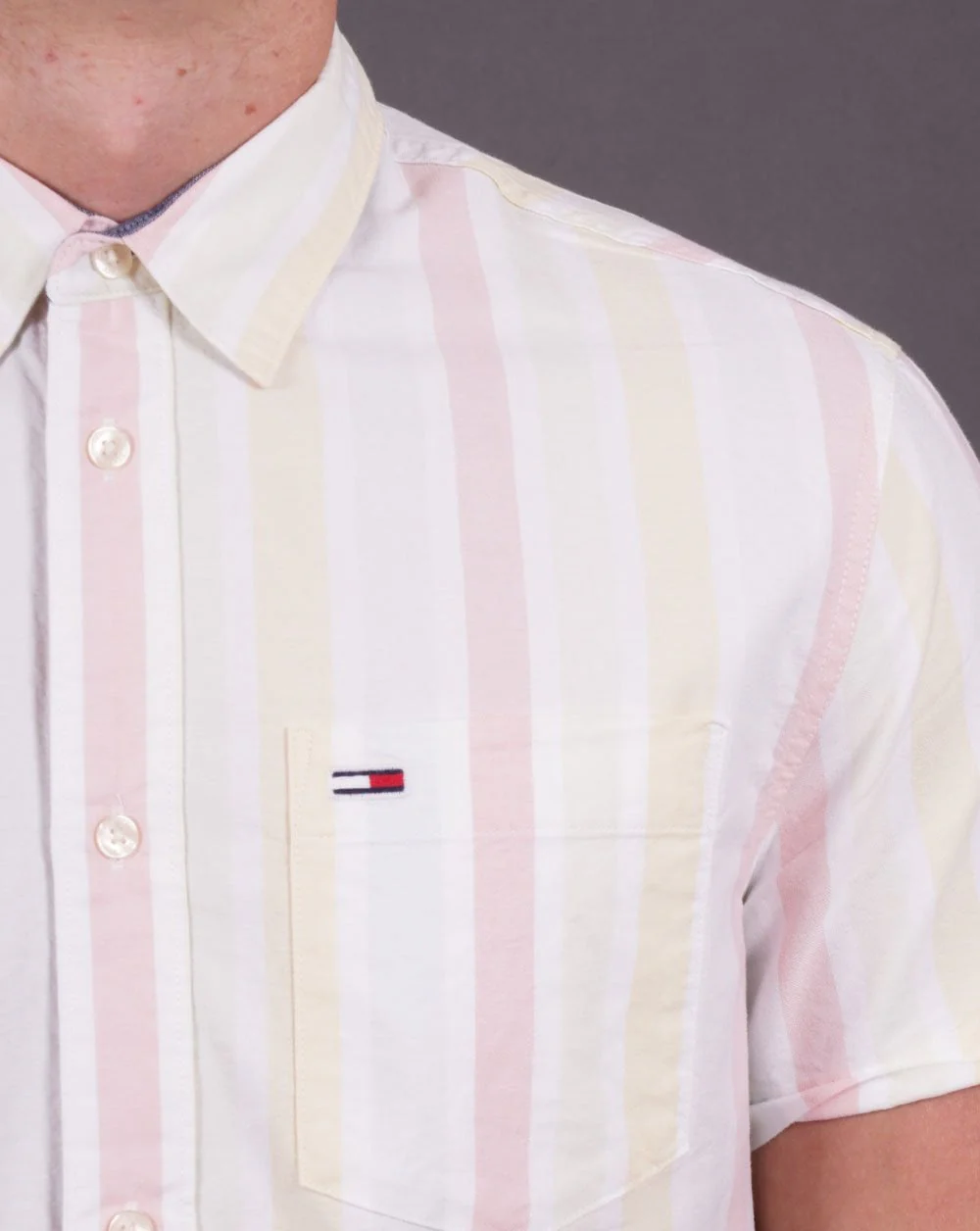 Tommy Jeans Mixed Stripe SS Shirt White/Multi - Image 2