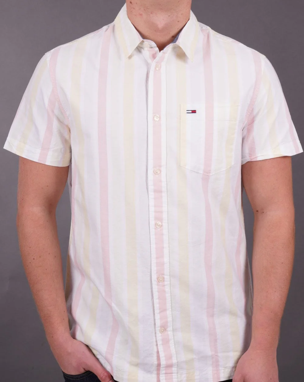 Tommy Jeans Mixed Stripe SS Shirt White/Multi - Image 4