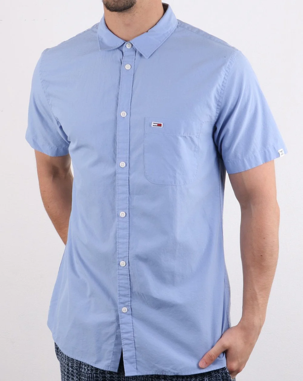 Tommy Jeans Short Sleeve Poplin Shirt Sky Blue - Image 2