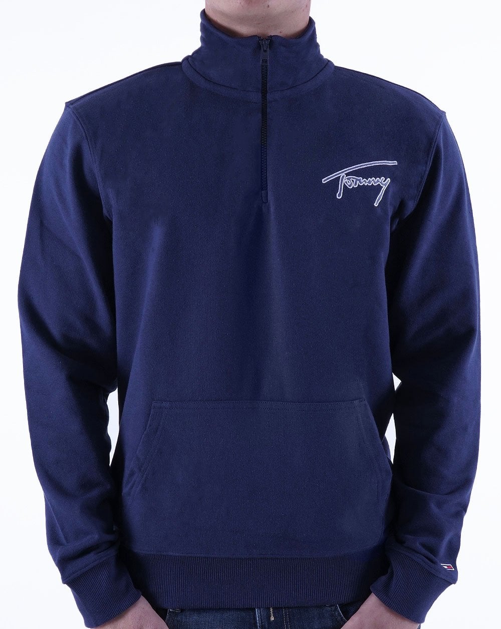 Tommy Jeans Signature Half Zip Sweatshirt Navy - Image 2