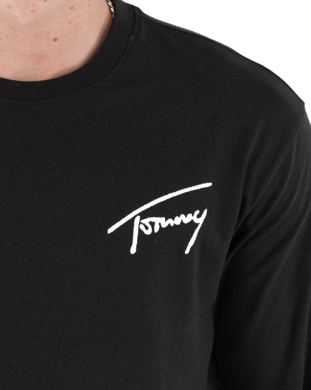 Tommy Jeans Signature Logo LS T-shirt Black - Image 2