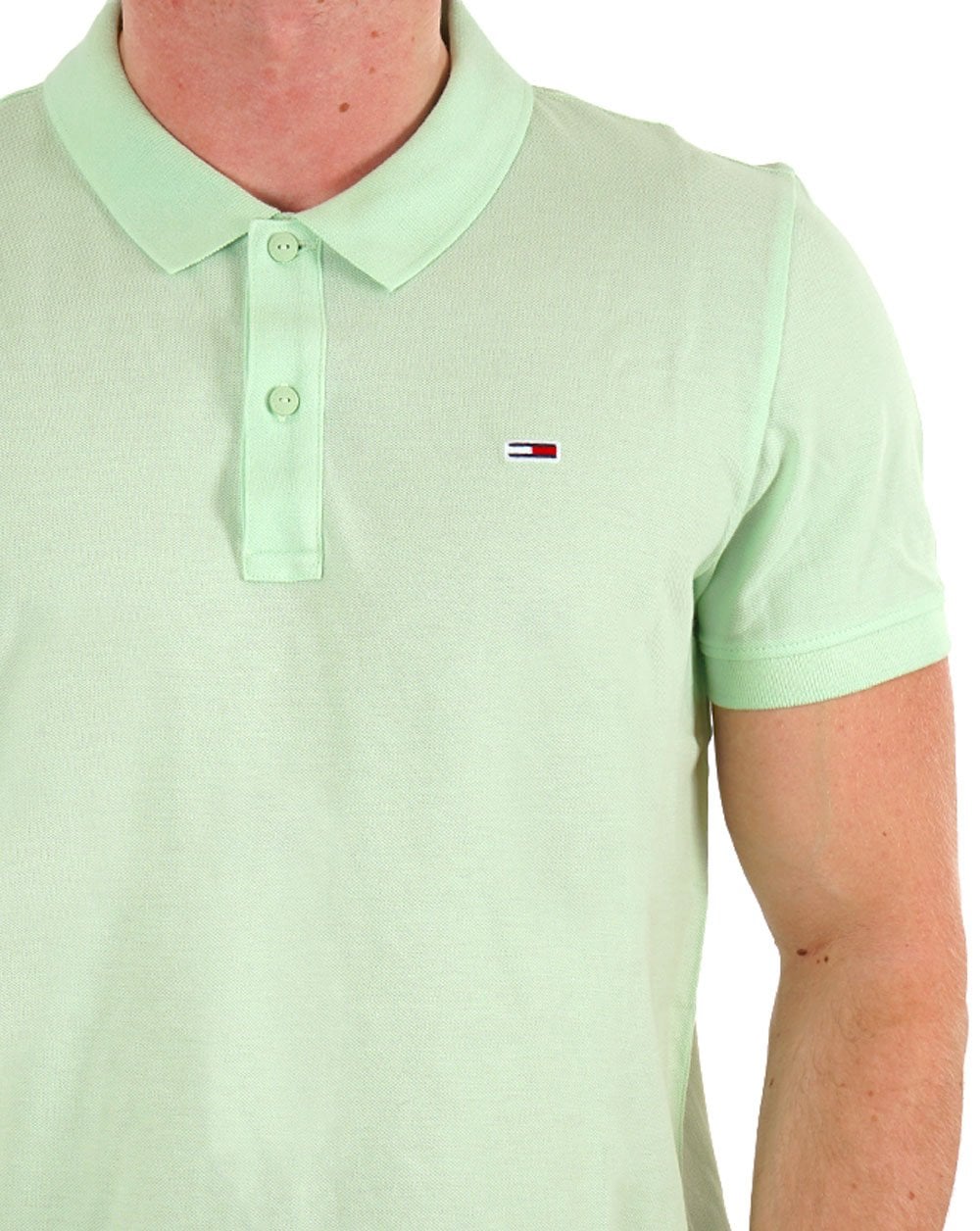 Tommy Jeans Slim Placket Polo Opal Green - Image 2