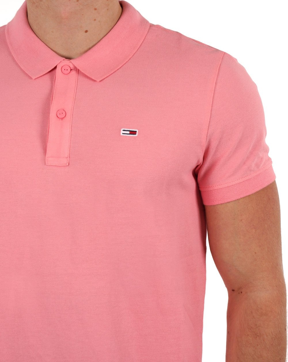 Tommy Jeans Slim Placket Polo Tickled Pink - Image 2