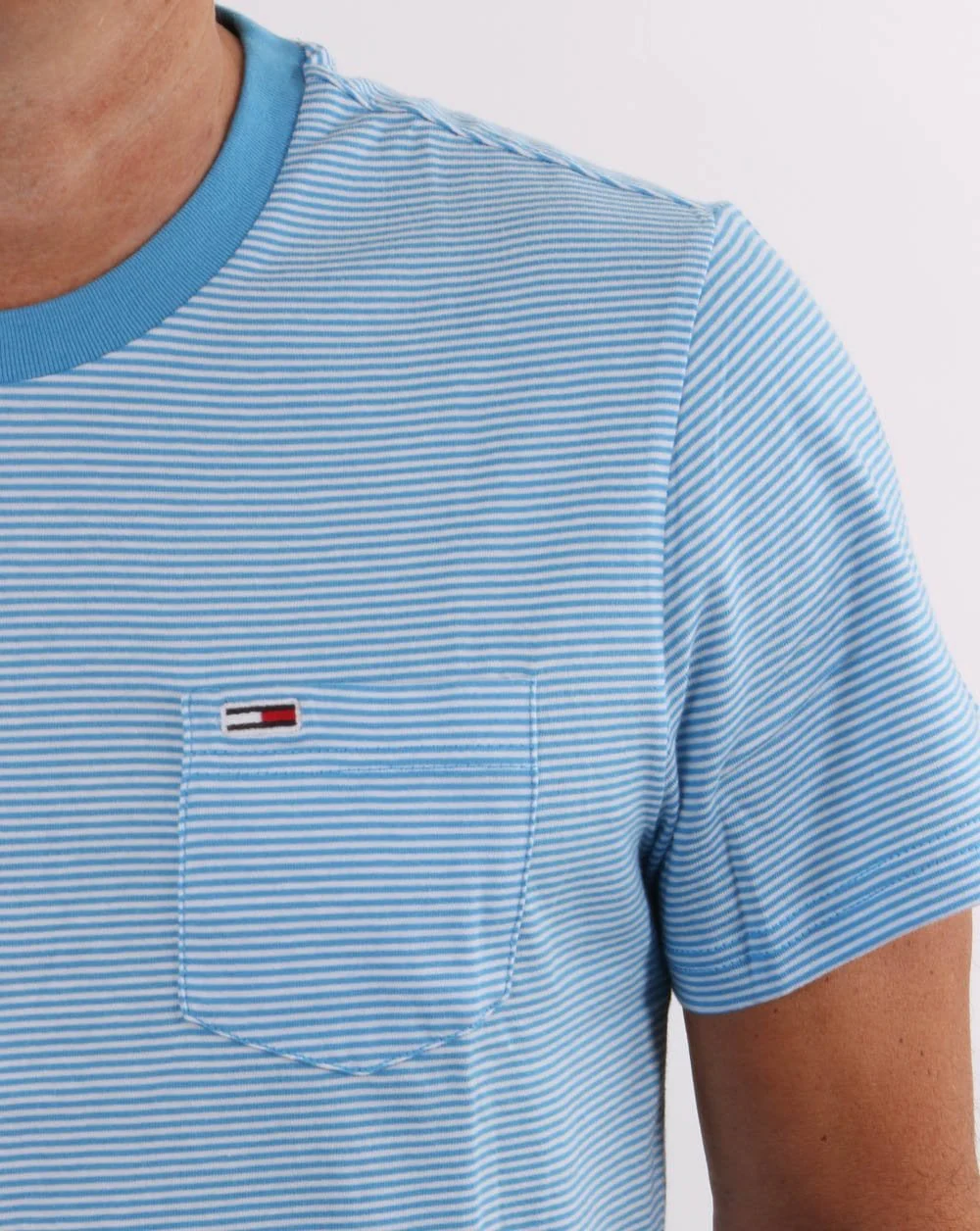 Tommy Jeans Stripe Pocket T-shirt Blue/White - Image 2