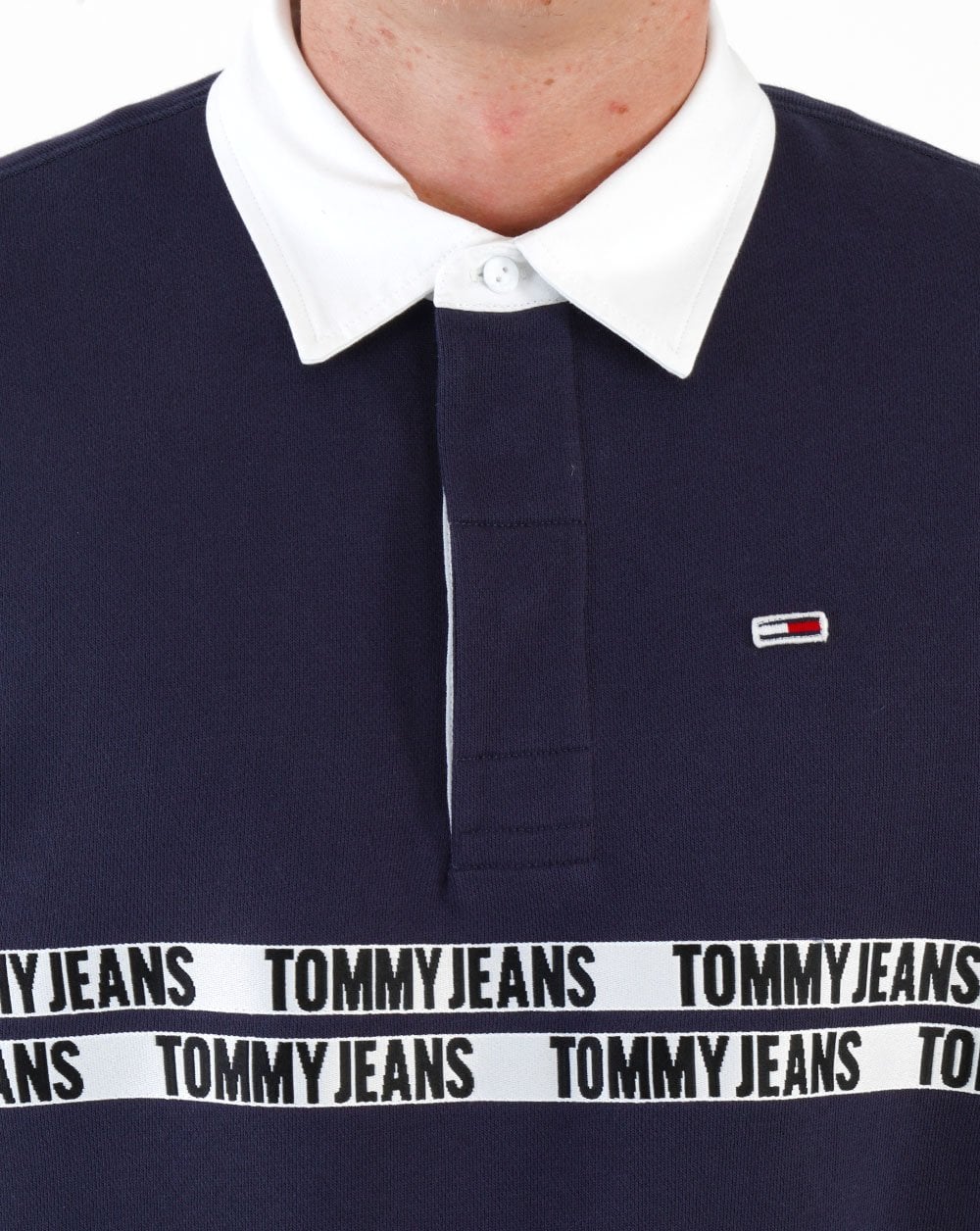 Tommy Jeans Tape Rugby Shirt Navy - Image 2