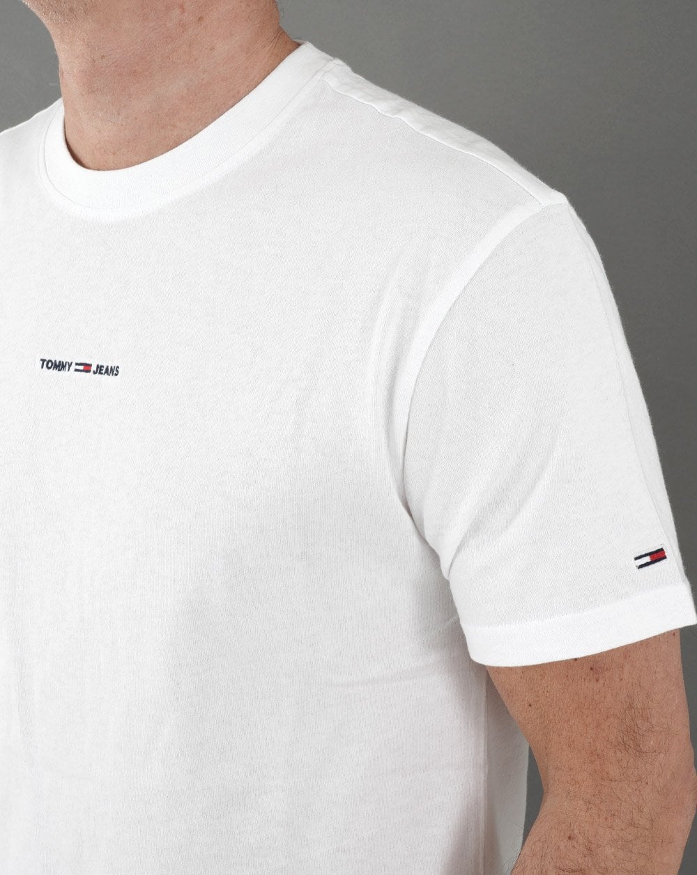 Tommy Jeans Tiny Linear Logo T Shirt White - Image 2
