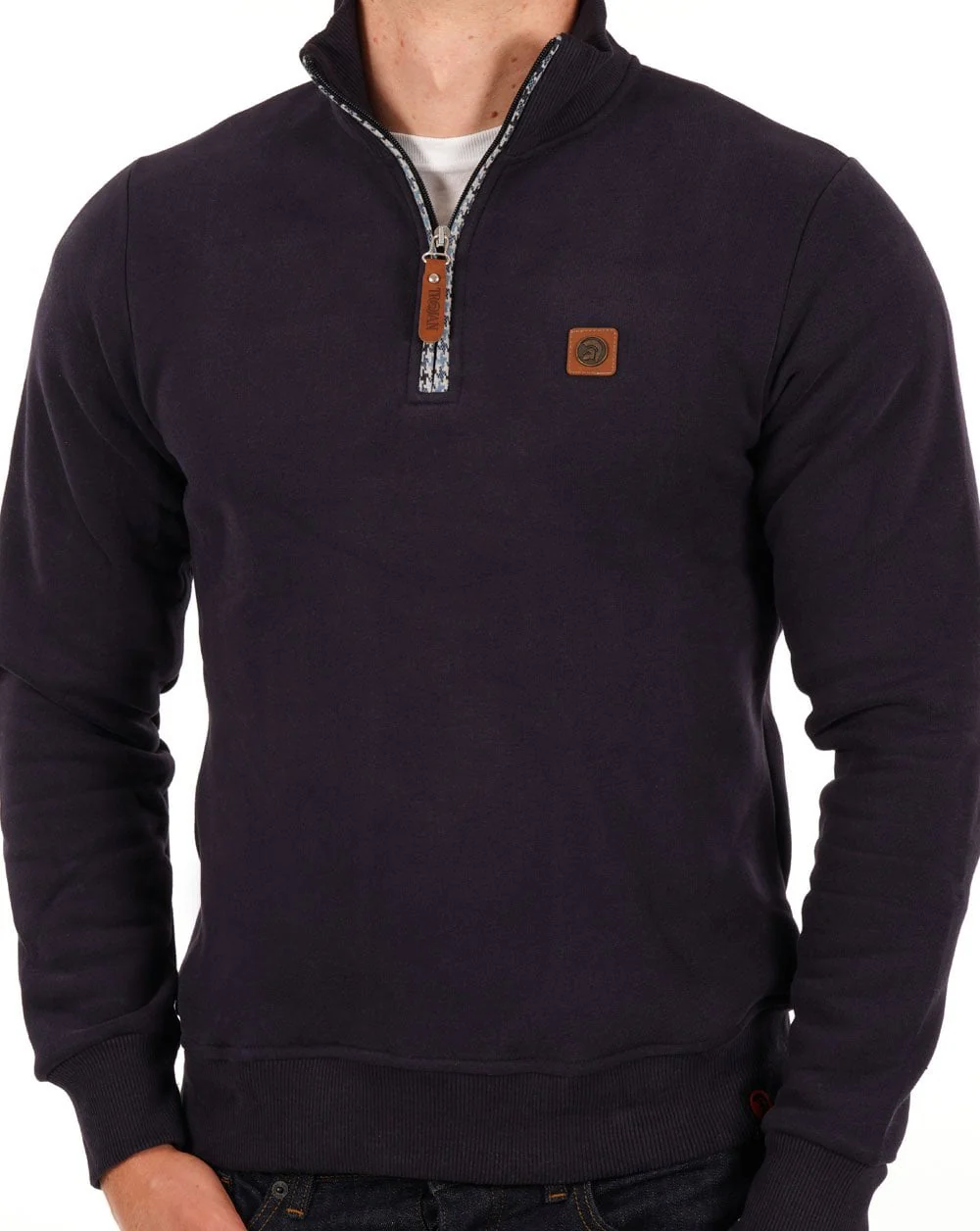 Trojan 1/4 Zip Sweatshirt Navy - Image 3