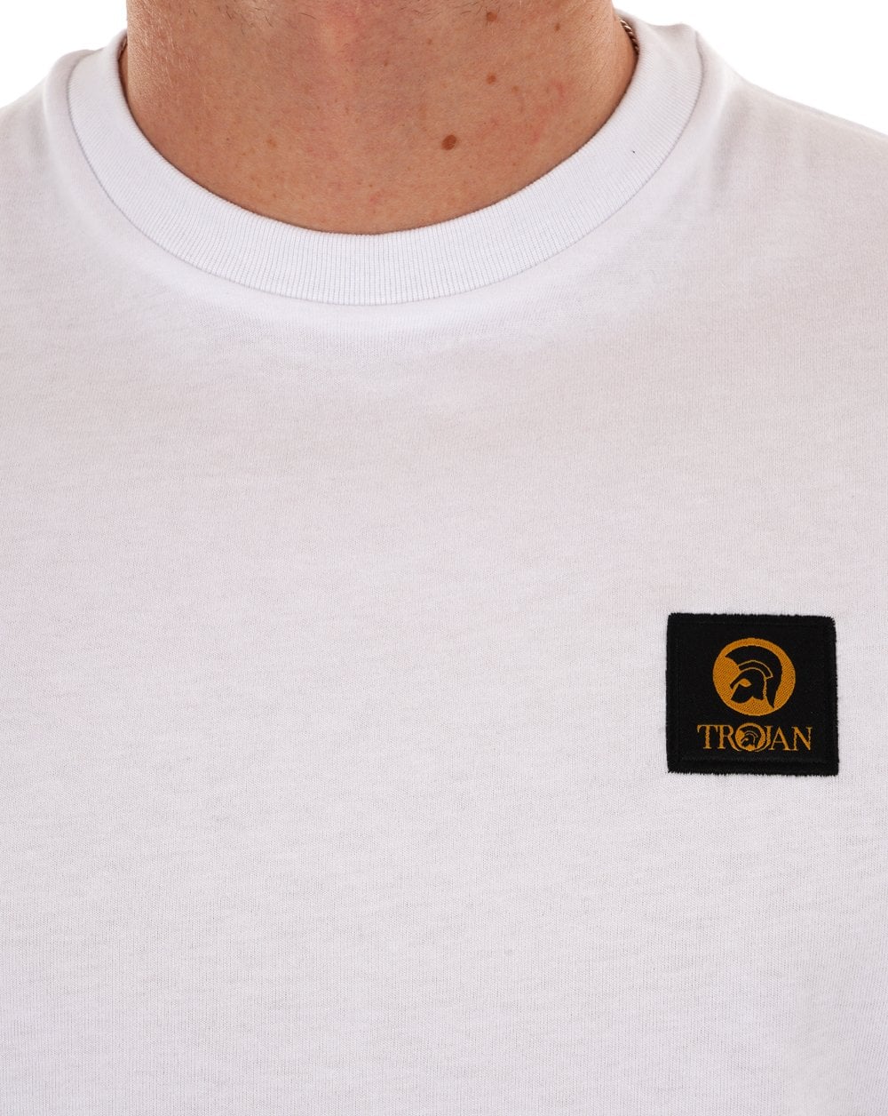 Trojan Badged Plain T-shirt White - Image 2