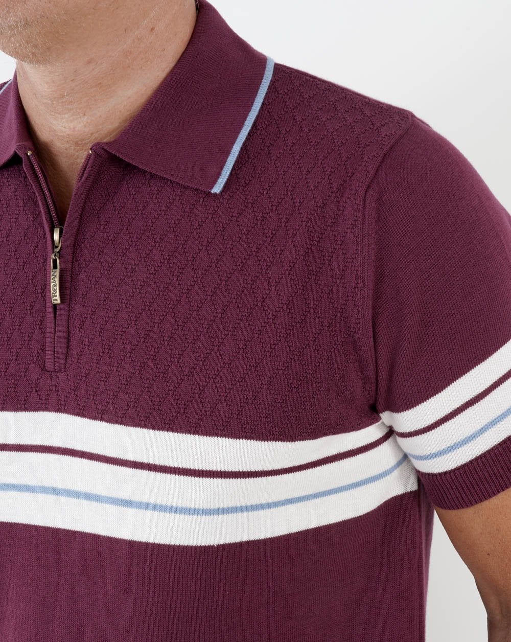 Trojan Border Stripe Polo Port - Image 2